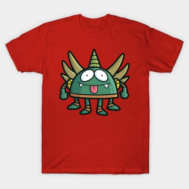 Funny Green Monster T-Shirt by Jocularity Art